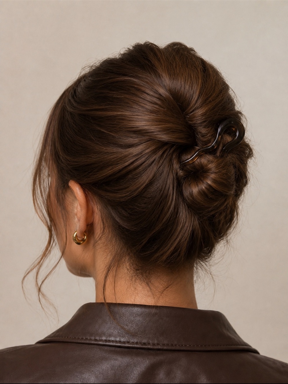 French Sleek Acrylic Gray Translucent Hair Pin -Hair Accessory